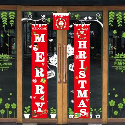 China Christamas Decoration Christmas Flag Banner Merry Christmas Couplet Christmas New Year Creative Hanging Banner for sale