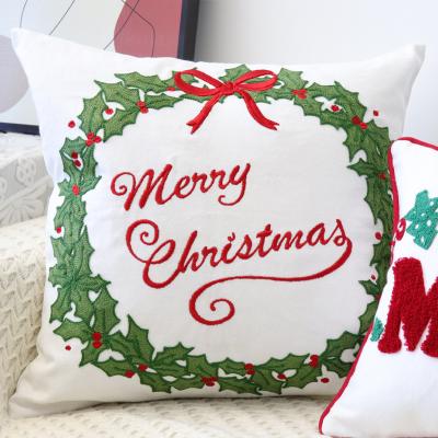 China Original Embroidered Hot Sale Cushion Cover Christmas Decorative Pillow Case Classic Sheet for sale