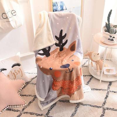 China Anti-pilling Flannel Kids Blankets Double Thickness Factory Price Blanket Wholesale for sale