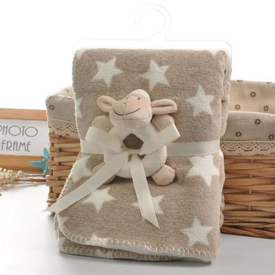 China Coral Wool Lamb Wool Double Blanket Anti-pilling Kids Knitted Toy Blanket for sale