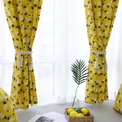 China Yellow Central Institute of Statistics Blackout Blackout Pineapple Blackout Curtains Kids Room Curtain Nordic Cool Small Style Curtains for sale