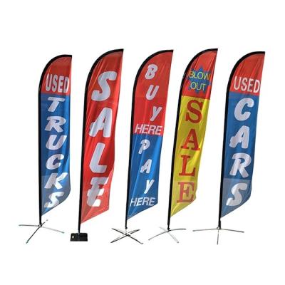 China 2021 Customs Printed Polyester Knitted Advertising Teardrop Hanging Flag For Sale for sale