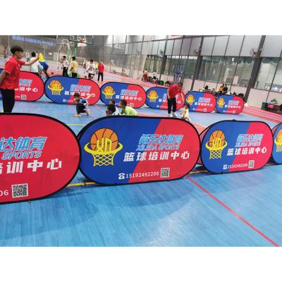 China Outdoor Use Oval Outdoor Pop Out Banner Sign Pop Up One View Banners For Sports Advertising for sale