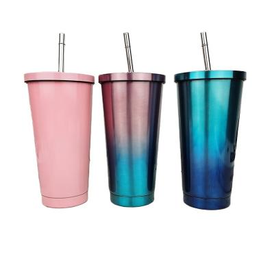 China Viable Color Changing Reusable Double Wall Coffee Water Bottle Mugs Vacuum Insulated Skinny Stainless Steel Mug Sublimation Tumbler for sale