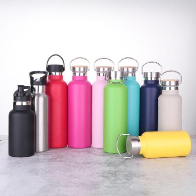 China 350ml 500ml 600ml 750ml Stainless Steel Water Bottle Wall Vacuum Flask PORTABLE Insulated Double Lid Sports Bottle for sale