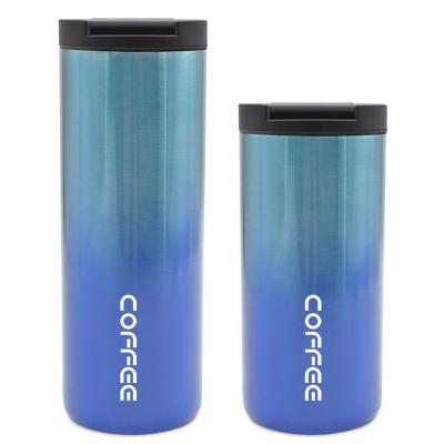 China Newest Selling Portable Wholesale Hot Portable Stainless Steel Student Double Wall Clasp Coffee Mugs Straight Slim Tumbler for sale