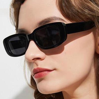 China Amazon Rectangle Trend Small Frame Sunglasses Female Square Sunglasses Shine Colored Lenses for sale