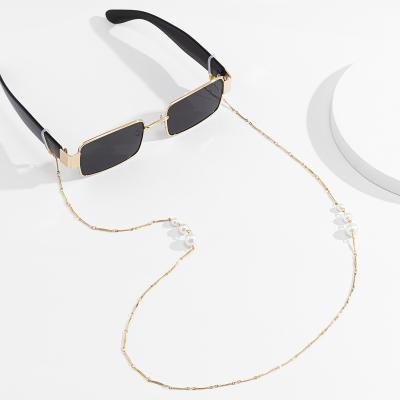 China Glass accessories sunglasses chains necklace sunglasses chains hot sellers eyeglass2021 metal chains gold plated XR-K00072 for sale