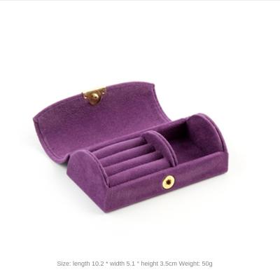 China Jewelry Ring Earring Jewelry Storage Box Pearl Velvet Jewelry Simple Portable Vault Velvet Travel Small for sale