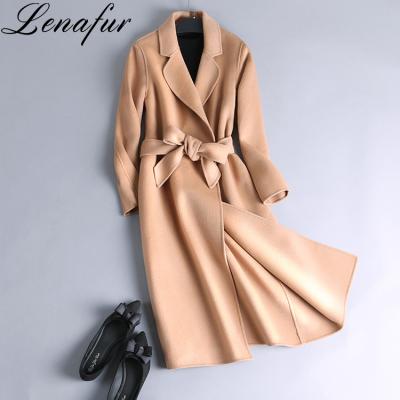 China Long Cashmere Anti-Shrink Woolen Winter Coat, Fashion Woman Winter Woolen Coat for sale