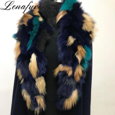 China Long Soft Real Fox Fur Trim Cashmere Shawls And Sheep Scarf Capes for sale