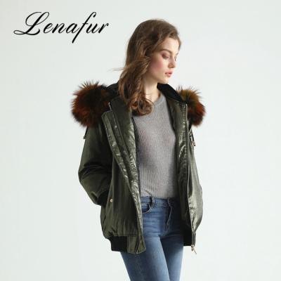 China Softly 2017 High Quality Woman Down Coat Winter Jacket With Raccoon Fur Collar for sale