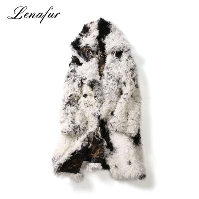 China Real Shearling Thick Warm Women's Soft Winter Sheepskin Coat Lamb Fur Sheepskin Coat for sale