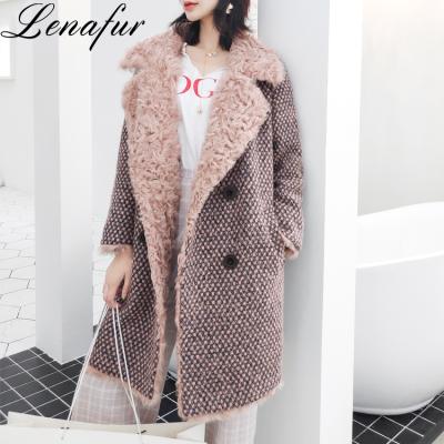 China Women Anti-Shrink Solid Loose Turndown Collar Factory Long Woolen Coat for sale