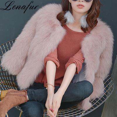 China Factory Elegant Graceful Winter Anti-Shrink Custom Design Fur Women Smudge Fur Coat for sale