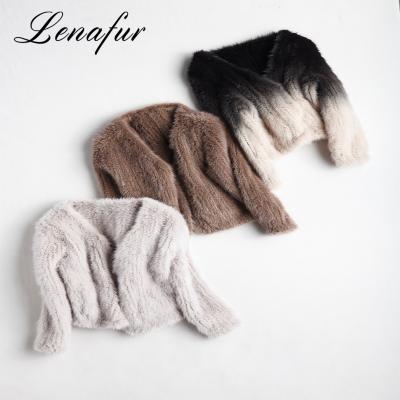 China Soft Natural Knitted Coat Mink Wholesale Genuine Fur Coats for sale