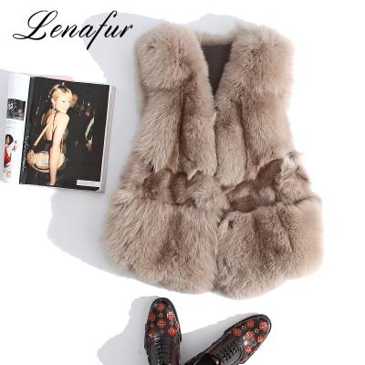 China High Quality Women's Waistcoat 100% Breathable Fox Fur Women Winter Vest for sale