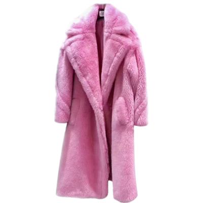 China Custom Made Oversized Mongolian Lamb Fur Coat 4 Colors Sheep Long 100% Italy Style Anti-Shrink Real Wholesale Fashion For Women for sale