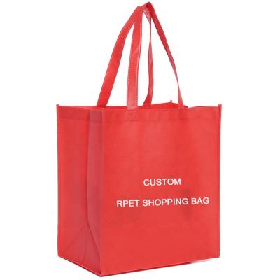 China GRS Reusable Recycle Promotional Grocery Bags Reusable Polyester RPET Collapsible Shopping Bag for sale