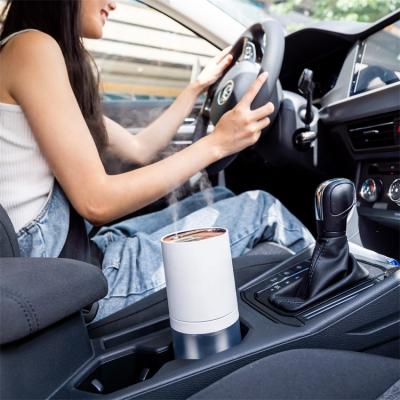 China Double Wet Car Mini Personal Space Air Ultrasonic Usb Humidifier Car Fogger Diffuser H2o Spray Mist Maker LED Light for sale