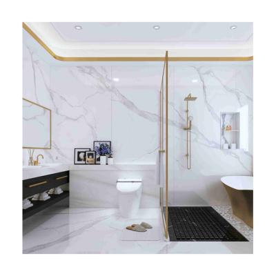 China Modern White Glazed Wall Bathroom Tiles Agglomerated Porcelain Stone Slabs for sale