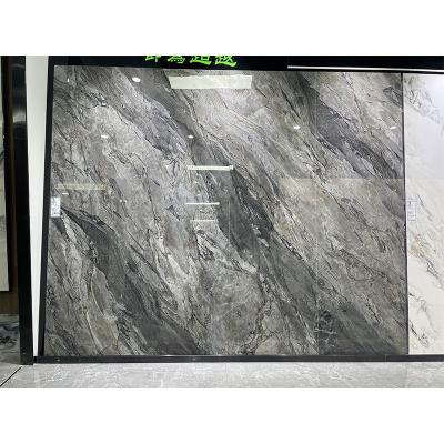 China Large Format Modern Wholesale Marble Wall China Gray Background Thin Porcelain Tile for sale