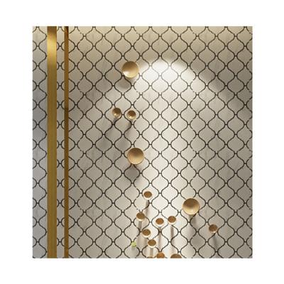 China Modern White Marble Arabesque Lantern Porcelain Floor Mosaic Tiles for sale