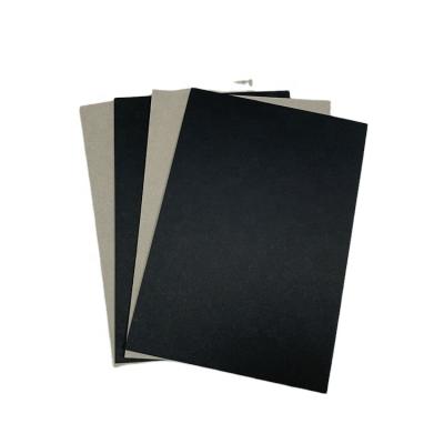 China DONGGUAN Anticurl 70*100cm Laminated Dark Black Cardboard With Gray Back Sheet for sale