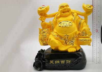 China Polyharz-überzog kundenspezifische Trophäen-Schale, Gold lachendes religiöses Handwerk Buddhas zu verkaufen