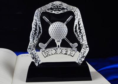 Chine Trophée en cristal poli de boule de golf K9, trophée fait sur commande de Golf Club de logo à vendre