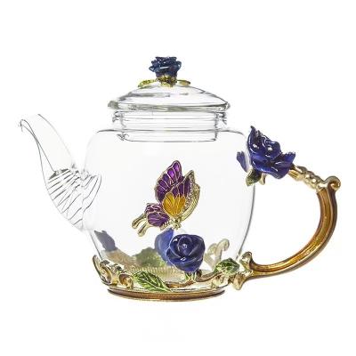 Κίνα 450ml Teapot γυαλιού σμάλτων χρώματος σύγχρονο ύφος τεχνών εγχώριων διακοσμήσεων προς πώληση