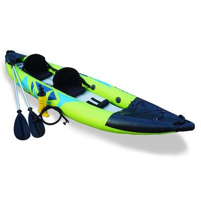 China Kayak, Sports K2 Inflatable Fishing Kayak with Pump and PVC 2 Person Oars, 10 Feet Canoe Boat Includes Aluminum Paddles for sale