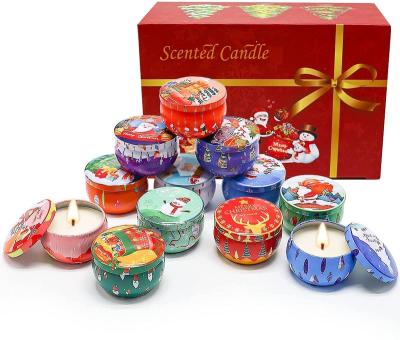 China Birthdays Christmas Scented Candle Set Soy Wax Candle Scented Party With Hand Gift Christmas Candles for sale