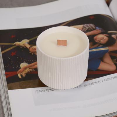 China Pumpkin White Ceramic Smokeless Latte Relaxation Candle Birthday Party Decorations Cup Scented Candles for sale