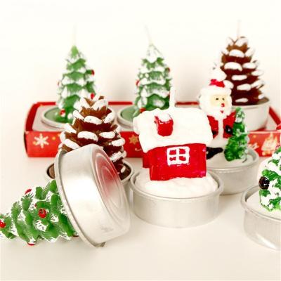 China Birthdays Christmas Candle Set Santa Snowman Christmas Tree Birthday Candle Dinner Candle Lamp for sale