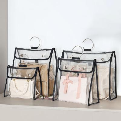 China Luxury Transparent Waterproof And Dustproof PVC Water And Dust Proof Storage Bag Custom Cover Bags For Handbag With Hook for sale