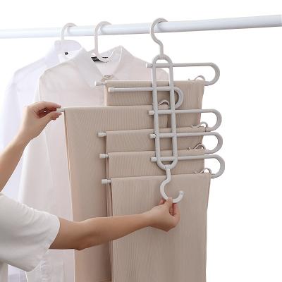 China Multi Layer Hanging Multi Functional 5 Product In Storage Metal Anti Slip Hanger Magic Pants 1 Hangers for sale