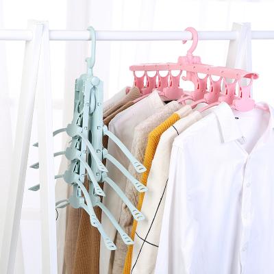 China Multifunctional 8 in 1 Magic Hanger Non Slip Foldable Hangers Space Saving Plastic Organizer for sale