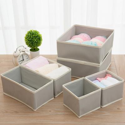 China Wholesale Folding 6 Pieces Nonwoven Organizer Bras Underwear Foldable Wardrobe Drawer Storage Jars Storage Box for sale