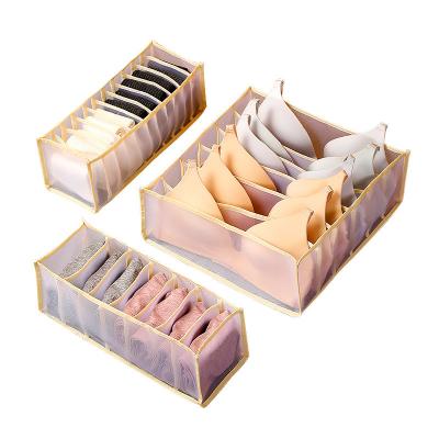 China High Quality Organizer Folding Mesh Bra Drawer Underwear Storage Box for sale