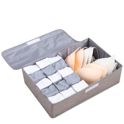 China Folding Cationic Underwear Bumps Foldable Bra Storage Box Drawer Organizer With Cover for sale