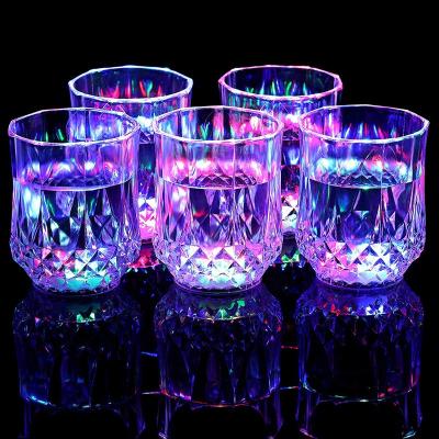 China High Quality Auto Water Activated LED Drinkware LED Wine Glass Glowing Plastic Multicolored Glasses for sale