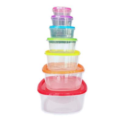 China 7pc Freshness Preservation Sets Bpa Free Microwave Plastic Food Storage Food Container Plastic With Lids for sale