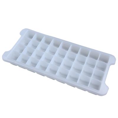 China Sustainable 36 Cavity Square Silicone Ice Cube Tray With Lid Durable Food Storage Freezer Mold for sale