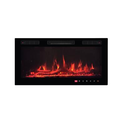 China 10 LED Flame Colors 36 Inch Modern Electric Fireplace Wall Mount Fireplace Recessed Wall Or Mantel for sale