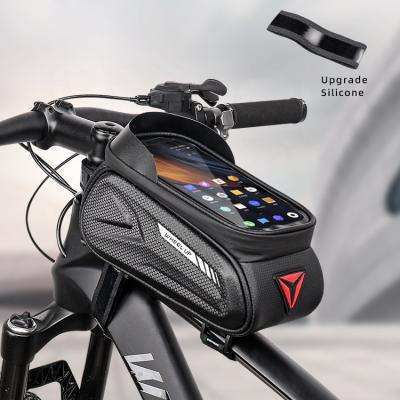 China Waterproof/TPU/WHEEL Touch Screen High Capacity UP Waterproof Bag Bicycle Frame Cycling Bag New Rise Silicone Magic Tape for sale