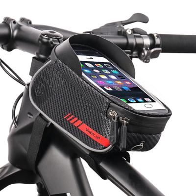 China High capacity/TPU sensitive UP Frame Water Repellent TPU Touch Screen Bicycle Bag Front Tube Frame Bag For Bicycle Frame WHEEL for sale