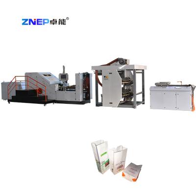 China Hotels CE Certificated Automatic Square Bottom Kraft Bag Making Machine With Built-in 2/4 Color Printer Price for sale