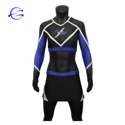 China New Soft Custom Design High Quality Cheerleading Uniforms All Star Sublimation Youth Cheerleading Uniforms for sale