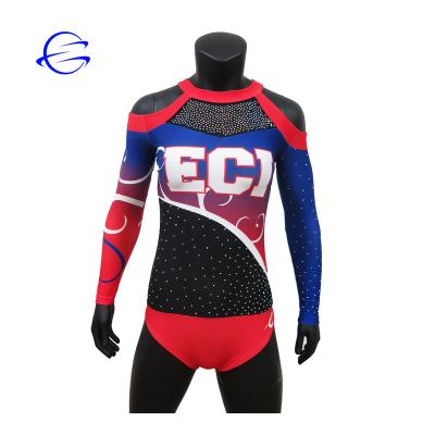 China Sweet New Hot Design on Custom Wholesale Mesh Shinning Crystals Cheerleading Uniforms for All Star Girls for sale